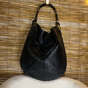 Salvatore Ferragamo Black Leather Braided-Handle Hobo with Silver  Hardware